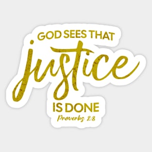 God Sees Justice Sticker